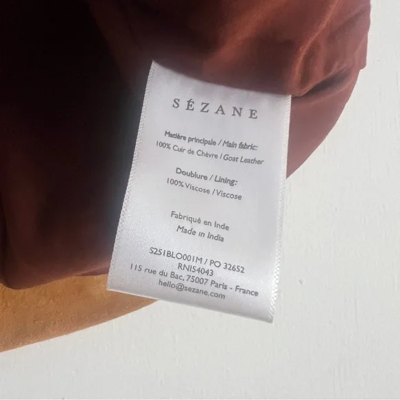 Sezane Tara Jacket - Camel Brown Ochre Patchwork - Picture 5 of 7